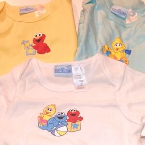 Sesame Street Colorful Baby Bodysuit Trio